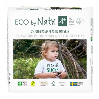 Eco By Naty, Ekologiczne pieluszki jednorazowe rozmiar 4 +, 9-20 kg, 42 sztuki - zdjęcie produktu