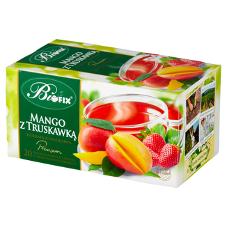 Bi Fix Premium Mango z truskawką, herbata owocowa, 20 saszetek USZKODZONE OPAKOWANIE Bi Fix Premium Mango z truskawką, herbata owocowa, 20 saszetek USZKODZONE OPAKOWANIE - zdjęcie produktu