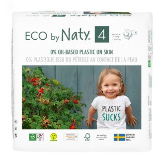 Eco By Naty, Ekologiczne pieluszki jednorazowe rozmiar 4, 7-18 kg, 44 sztuki - zdjęcie produktu