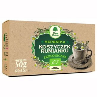 Dary Natury Koszyczek rumianku, herbatka ekologiczna, 2 g x 25 saszetek USZKODZONE OPAKOWANIE - zdjęcie produktu