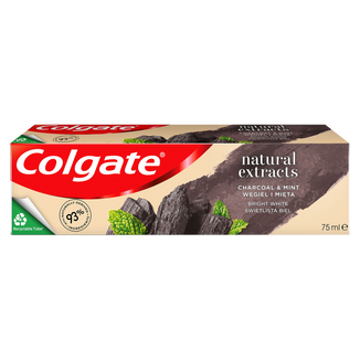 Colgate Natural Extracts Carbon+White, pasta do zębów z aktywnym węglem, 75 ml - zdjęcie produktu