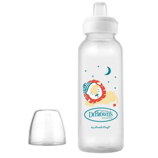 Dr Brown's, butelka standard z silikonowym ustnikiem niekapkiem, Lew, 6m +, 250 ml - zdjęcie produktu