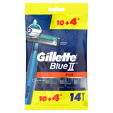 Gillette Blue II Plus, maszynki do golenia jednorazowe, 10 sztuk + 4 sztuki - miniaturka zdjęcia produktu