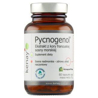Kenay Pycnogenol, ekstrakt z kory francuskiej sosny nadmorskiej, 60 kapsułek wege - zdjęcie produktu