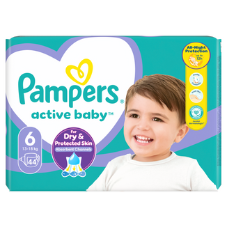 Pampers Active Baby, pieluchy, rozmiar 6, 13-18 kg, 44 sztuki - zdjęcie produktu