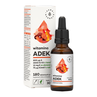 Aura Herbals Witamina ADEK, krople, 30 ml  USZKODZONE OPAKOWANIE - zdjęcie produktu