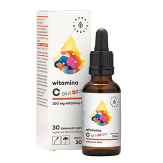 Aura Herbals Witamina C dla Dzieci, krople, 30 ml USZKODZONE OPAKOWANIE - zdjęcie produktu