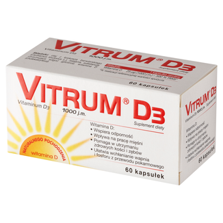 Vitrum D3, witamina D 1000 j.m., 60 kapsułek - zdjęcie produktu