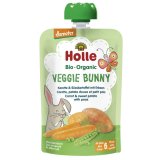 Holle Bio Veggie Bunny, mus warzywny w tubce, marchewka, słodki ziemniak, groszek, po 6 miesiącu, 100 g - miniaturka zdjęcia produktu