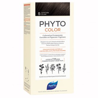 Phyto Color, farba do włosów, 5 jasny kasztanowy, 50 ml - zdjęcie produktu