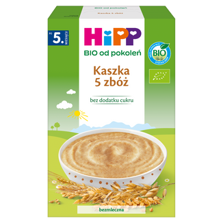 HiPP BIO od pokoleń, Kaszka 5 zbóż, po 5 miesiącu, 200 g USZKODZONE OPAKOWANIE - zdjęcie produktu