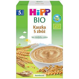 HiPP Kaszka 5 zbóż Bio, bezmleczna, bez dodatku cukru, po 5 miesiącu, 200 g - miniaturka 2 zdjęcia produktu