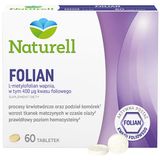 Naturell Folian, kwas foliowy 400 µg, 60 tabletek USZKODZONE OPAKOWANIE Naturell Folian, kwas foliowy 400 µg, 60 tabletek USZKODZONE OPAKOWANIE - miniaturka zdjęcia produktu