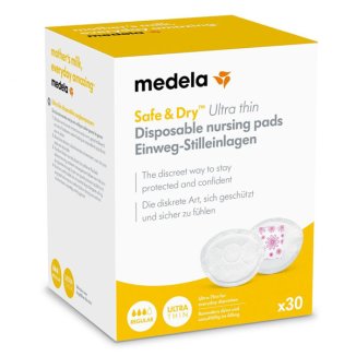 Medela, wkładki laktacyjne jednorazowe, supercienkie, Safe & Dry, 30 sztuk USZKODZONE OPAKOWANIE - zdjęcie produktu
