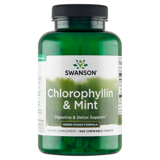Swanson Chlorophyllin & Mint, chlorofil z miętą, 500 tabletek do żucia - zdjęcie produktu