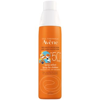 Avene Sun, wodoodporny spray ochronny do twarzy i ciała dla dzieci, skóra wrażliwa, SPF50+, 200 ml - zdjęcie produktu