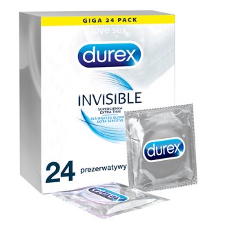 Durex Invisible, prezerwatywy supercienkie, 24 sztuki - 3 Durex Invisible, prezerwatywy supercienkie, 24 sztuki - 3 - zdjęcie produktu