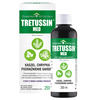 Tretussin Med, syrop, smak czarnej porzeczki, 250 ml USZKODZONE OPAKOWANIE - zdjęcie produktu