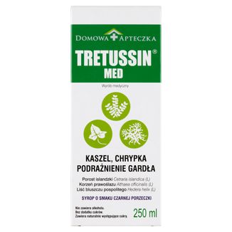 Tretussin Med, syrop, smak czarnej porzeczki, 250 ml - zdjęcie produktu