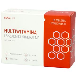 SEMA Lab Multiwitamina i Składniki Mineralne, 60 tabletek powlekanych - zdjęcie produktu