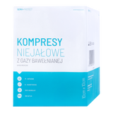 SEMA Protect, kompresy niejałowe z gazy, 17-nitkowe, 8-warstwowe, 10 cm x 10 cm, 100 sztuk - miniaturka zdjęcia produktu