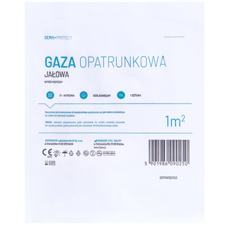 SEMA Protect, gaza jałowa, 17-nitkowa, 1 m2, 1 sztuka - zdjęcie produktu