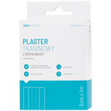 SEMA Protect, plaster tkaninowy z opatrunkiem, 6 cm x 1 m, 1 sztuka - miniaturka zdjęcia produktu
