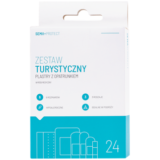 SEMA Protect, plastry z opatrunkiem, zestaw turystyczny, 24 sztuki USZKODZONE OPAKOWANIE - zdjęcie produktu