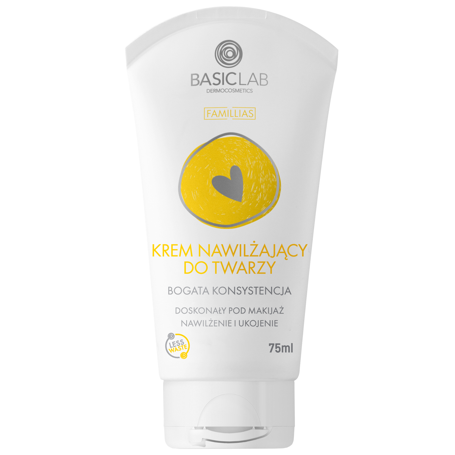 Basiclab BasicLab Famillias, krem nawilżający do twarzy, bogata konsystencja, od 1 miesiąca, 75 ml