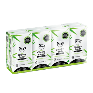 The Cheeky Panda, chusteczki higieniczne, bambusowe, kieszonkowe, 8 x 10 sztuk - zdjęcie produktu