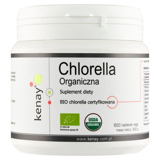Kenay, Chlorella organiczna, 600 tabletek - zdjęcie produktu