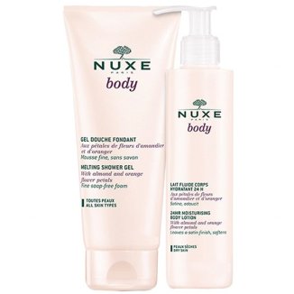 Nuxe Body, 24-godzinny nawilżający balsam do ciała, 400 ml + kremowy żel pod prysznic, 200 ml - zdjęcie produktu