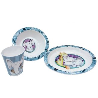 AbakusBaby, zestaw obiadowy 3 elementowy, Elephant, 1 sztuka - 2 AbakusBaby, zestaw obiadowy 3 elementowy, Elephant, 1 sztuka - 2 - zdjęcie produktu