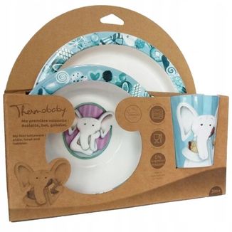 AbakusBaby, zestaw obiadowy 3 elementowy, Elephant, 1 sztuka - 3 AbakusBaby, zestaw obiadowy 3 elementowy, Elephant, 1 sztuka - 3 - zdjęcie produktu