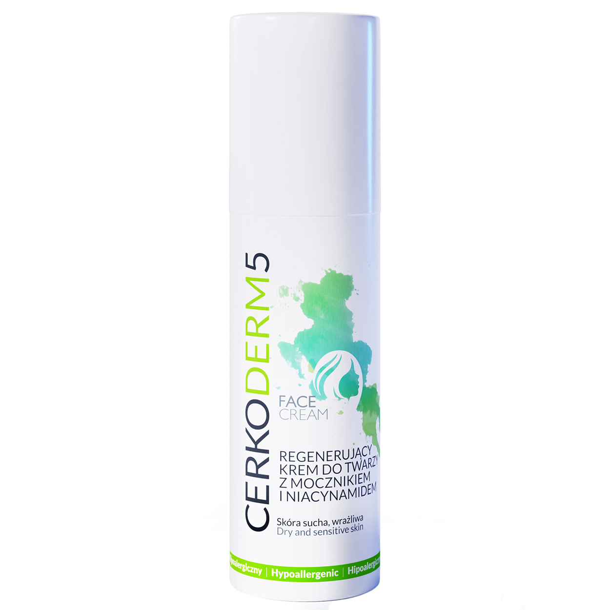 Nieznana Cerkoderm 5, regenerujący krem do twarzy, skóra sucha i wrażliwa, 50 ml