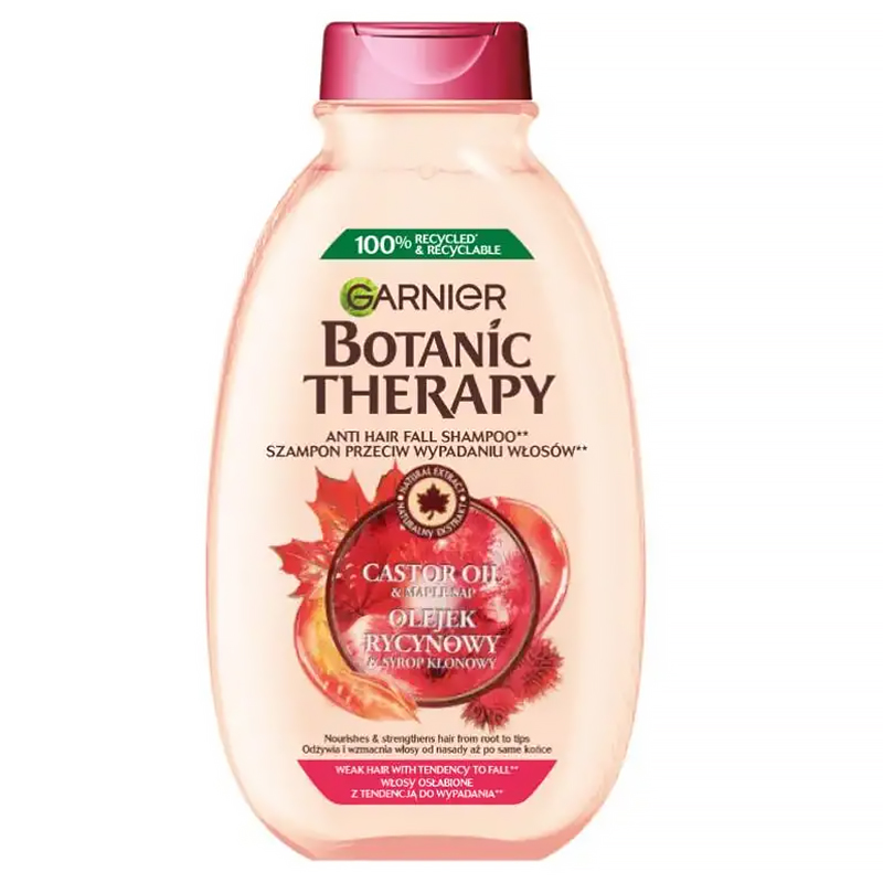 Garnier Garnier Botanic Therapy, szampon przeciw wypadaniu włosów, olejek rycynowy i syrop klonowy, 400 ml