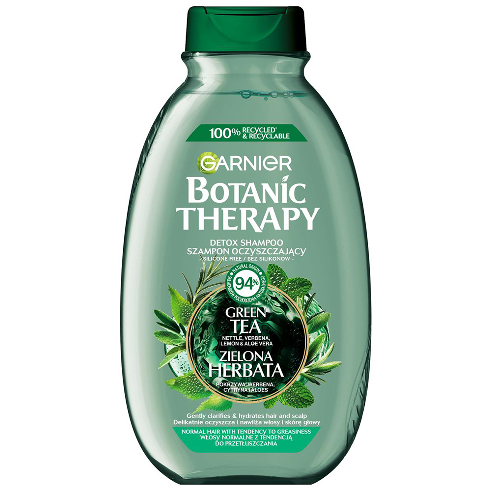 Garnier Garnier Botanic Therapy, orzeźwiający szampon do włosów normalnych z tendencją do przetłuszczania, zielona herbata, 400 ml