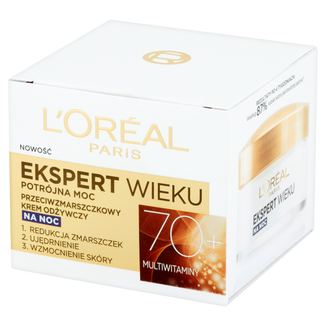 L’Oreal Ekspert wieku 70+, krem przeciwzmarszczkowy odżywczy na noc, 50 ml USZKODZONE OPAKOWANIE - zdjęcie produktu