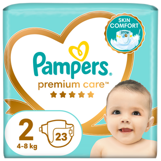 Pampers Premium Care, pieluchy rozmiar 2, Mini, 4-8 kg, 23 sztuki - zdjęcie produktu