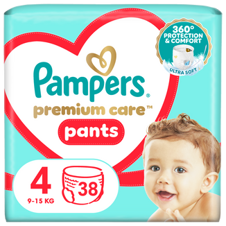 Pampers Premium Care Pants 4 (9-15 kg), pieluchomajtki, 38 sztuk - zdjęcie produktu