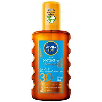 Nivea Sun Protect & Bronze, olejek do opalania w sprayu aktywujący naturalną opaleniznę, SPF 30, 200 ml - zdjęcie produktu
