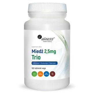 Aliness Miedź 2,5 mg Trio, 100 tabletek vege - zdjęcie produktu