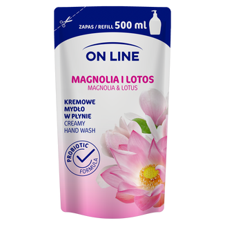 On Line, mydło kremowe w płynie, Magnolia i Lotos, zapas, 500 ml - zdjęcie produktu
