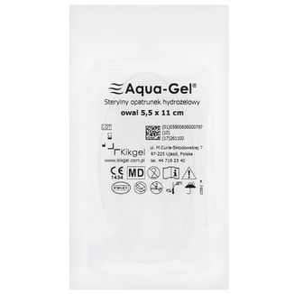 Aqua-Gel, sterylny opatrunek hydrożelowy, 5,5 cm x 11 cm, 1 sztuka Aqua-Gel, sterylny opatrunek hydrożelowy, 5,5 cm x 11 cm, 1 sztuka - zdjęcie produktu