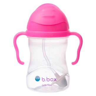 B.box, kubek niekapek ze słomką, bidon dla dzieci, różowy granat, od 6 miesiąca, 240 ml - zdjęcie produktu