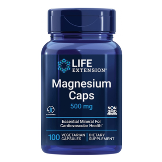 Life Extension Magnesium Caps, magnez 500 mg, 100 kapsułek wege - zdjęcie produktu