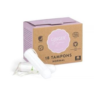 Ginger Organic, tampony bez aplikatora, Normal, 18 sztuk - zdjęcie produktu