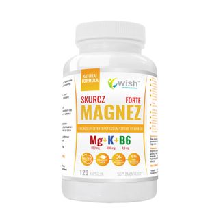 Wish Skurcz Magnez Forte, Mg + K + B6, 120 kapsułek - zdjęcie produktu