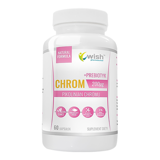 Wish Chrom 200 µg + prebiotyk, 60 kapsułek - zdjęcie produktu
