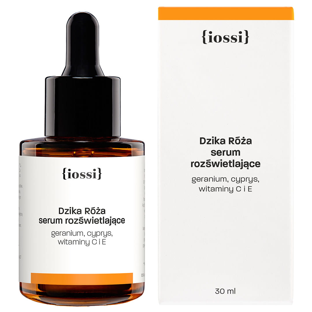 Nieznana Iossi Dzika Róża, serum rozświetlające, geranium, cyprys, witaminy C i E, 30 ml